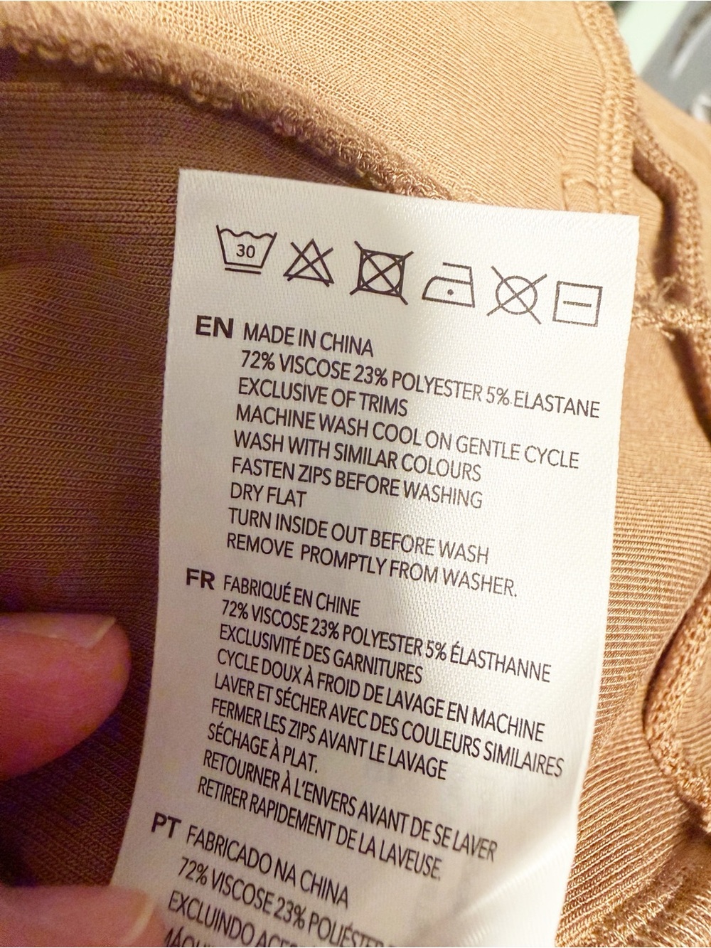 Varley DoubleSoft Ralston Zip Through Sweat Jacket Golden Bronze Camel Small - Picture 5 of 8